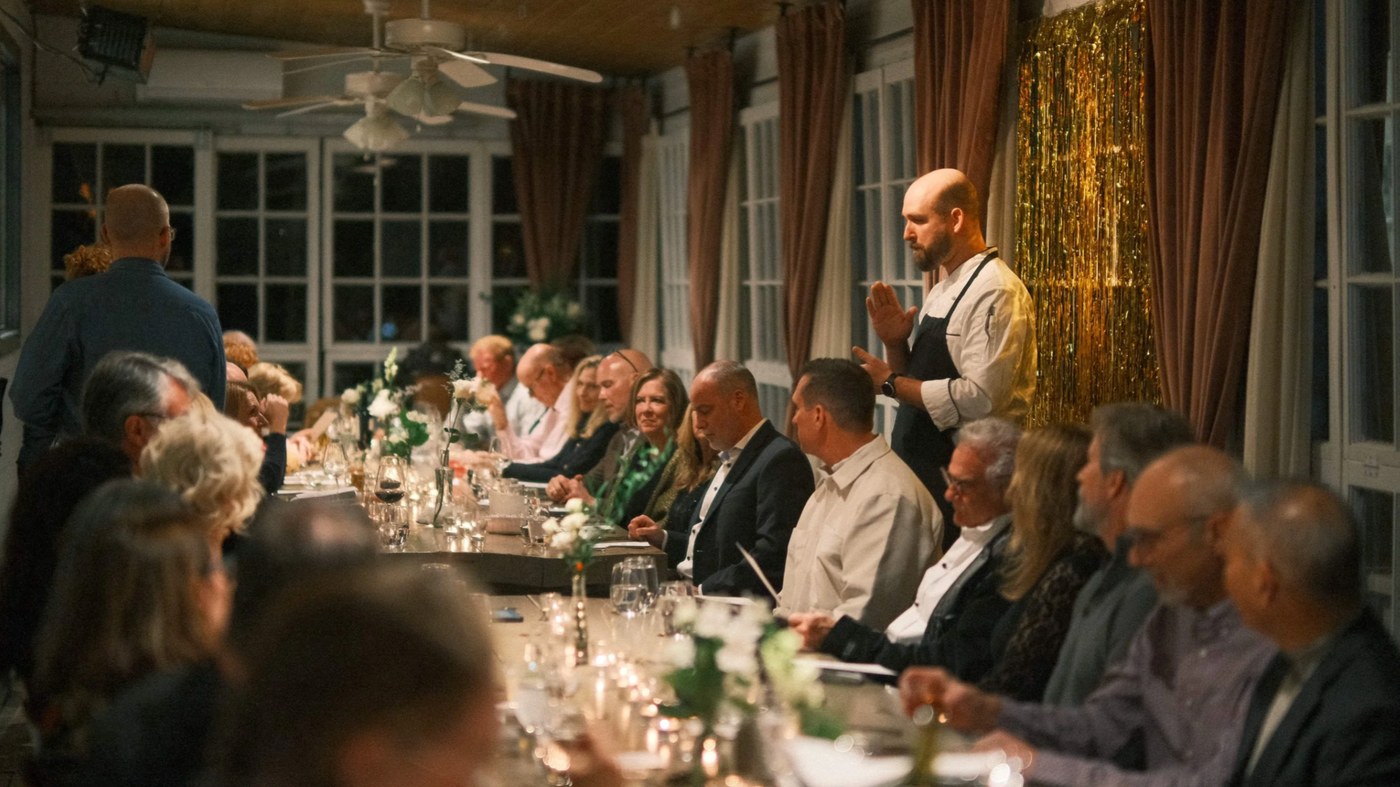 Candlelit long-table dinner at The Horse Shoe Farm
